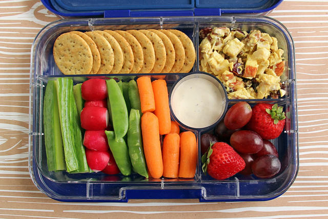 Chicken Salad Dippers in the Yumbox Tapas