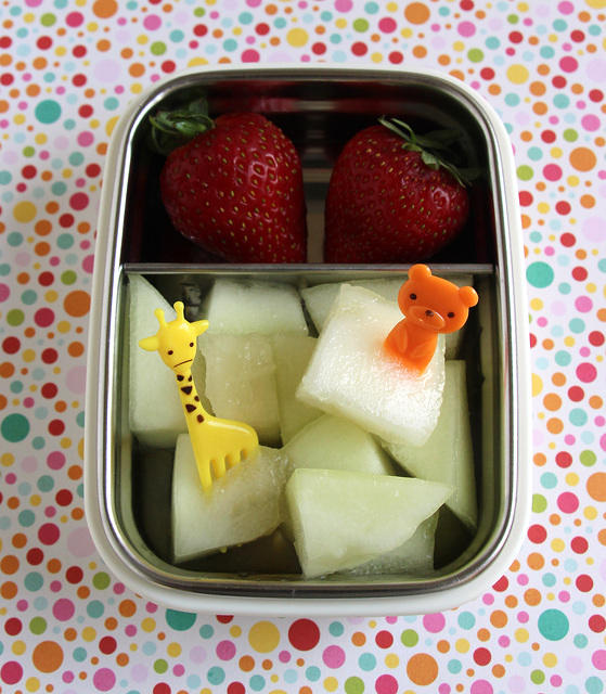 Melon, berries and bears snack