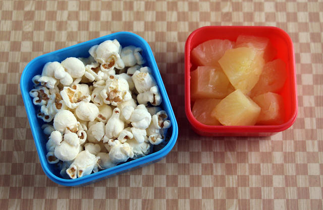 Popcorn and pineapple snack
