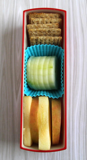 Crackers, cukes and apple snack