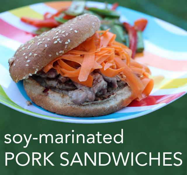 Soy-Marinated Pork Sandwiches -- Super fast and quite tasty