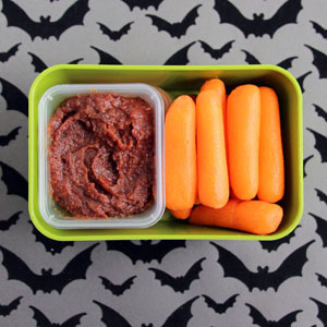 Carrots with black bean dip -- plus 9 other ideas for fun Halloween lunches
