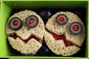 Spooky sandwich faces -- plus 9 more fun Halloween lunch ideaseen