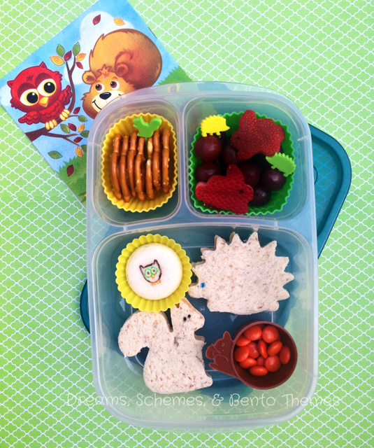 Perry at Dreams, Schemes and Bento Themes made this adorable woodland lunch