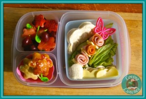 Jackie from Loving Lunches made this sweet flowery bento box