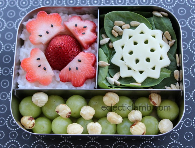 Eclectic Lamb's Strawberry and Rice bento box for the 3 Tools, 4 Lunches challenge