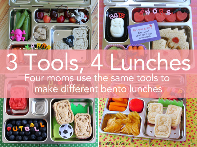 3 Tools, 4 Lunches: four moms use the same tools to make different bento lunches