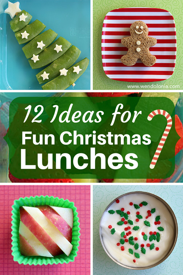 12 Ideas for Fun Christmas Lunches - good for a bento box or for just putting on a plate. Healthy too!