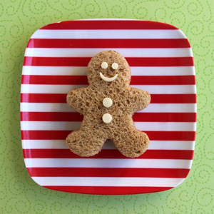 12 Ideas for Fun Christmas Lunches - "gingerbread man" sandwich