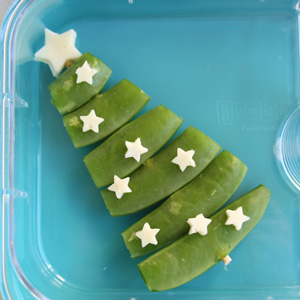 12 Ideas for Fun Christmas Lunches - snap pea Christmas tree