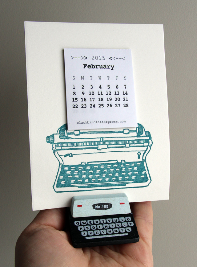 Typewriter calendar and card holder