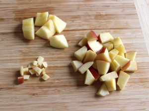 Fake-out apple crisp: learning the difference between a chop, a dice and a mince