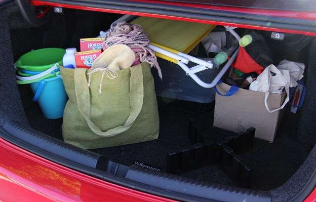 Keep a stocked bag in your trunk for easier trips to the beach (or the pool!)