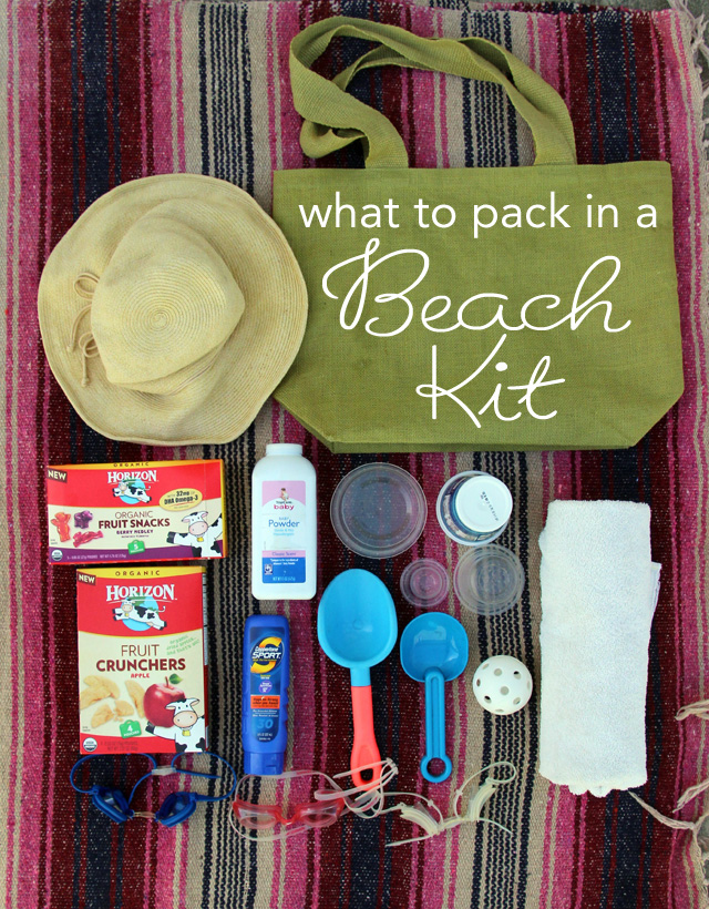 Assemble a kit with beach essentials and keep it in the trunk of your car to streamline trips to the beach -- works for the pool too!