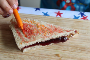 Kid-Made Volcano Lunch for back-to-school