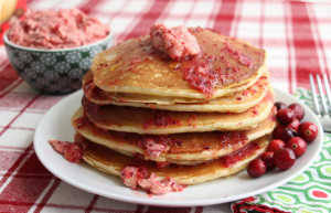 Holiday breakfast: Eggnog Pancakes with Cranberry Butter