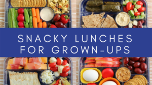 Snacky bento lunches for grown-ups, packed in the Yumbox Tapas