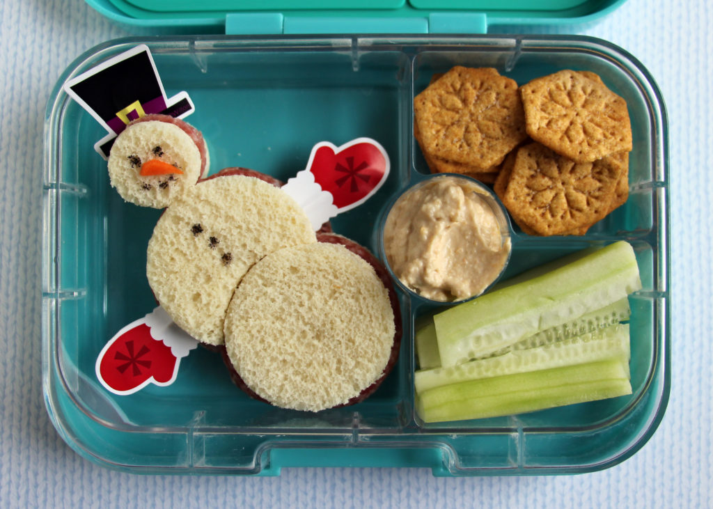 Snowman bento box lunch